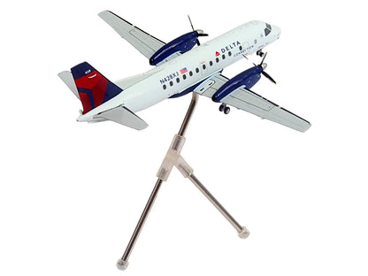 Saab 340B Commercial Aircraft "Delta Connection - Mesaba Airlines" (N428XJ) White with Red and Blue Tail "Gemini 200" Series 1/200 Diecast Model Airplane by GeminiJets-DiecastModeler.com