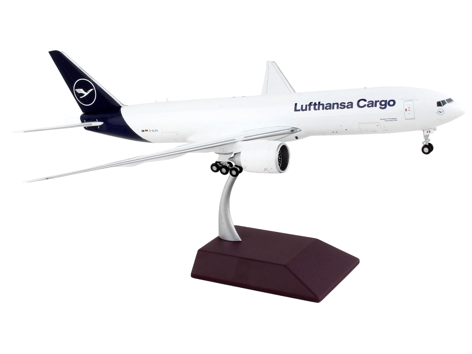 Boeing 777F Commercial Aircraft "Lufthansa Cargo" White with Blue Tail "Gemini 200" Series 1/200 Diecast Model Airplane by GeminiJets-DiecastModeler.com