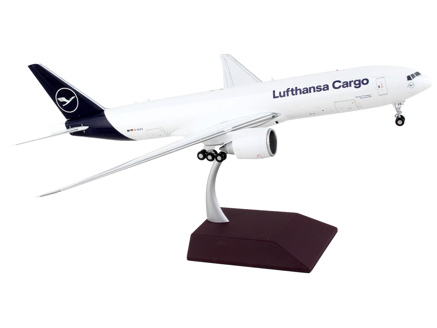 Boeing 777F Commercial Aircraft "Lufthansa Cargo" White with Blue Tail "Gemini 200 - Interactive" Series 1/200 Diecast Model Airplane by GeminiJets-DiecastModeler.com