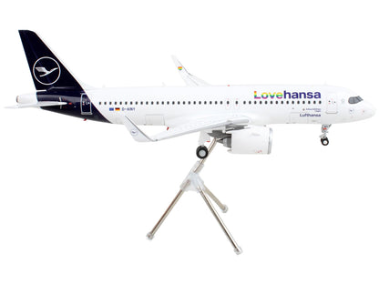 Airbus A320neo Commercial Aircraft "Lufthansa - LoveHansa" White with Blue Tail "Gemini 200" Series 1/200 Diecast Model Airplane by GeminiJets-DiecastModeler.com