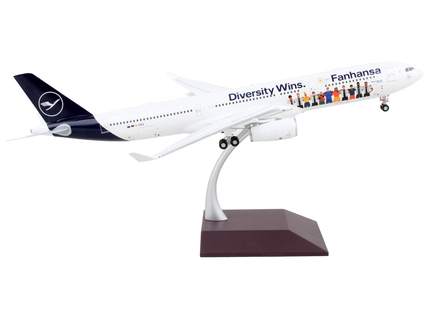 Airbus A330-300 Commercial Aircraft "Lufthansa - Diversity Wins" White with Blue Tail "Gemini 200" Series 1/200 Diecast Model Airplane by GeminiJets-DiecastModeler.com