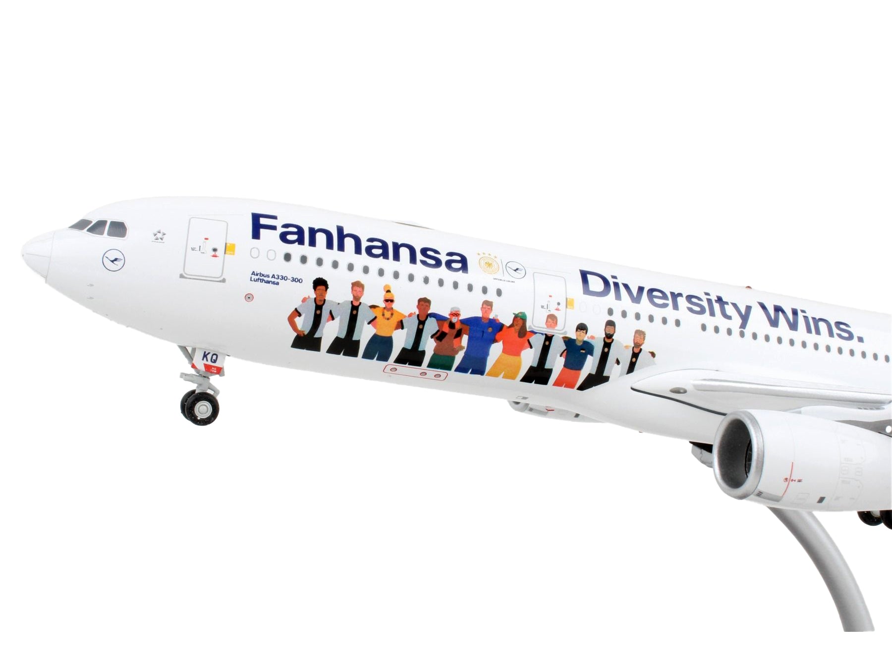 Airbus A330-300 Commercial Aircraft "Lufthansa - Diversity Wins" White with Blue Tail "Gemini 200" Series 1/200 Diecast Model Airplane by GeminiJets-DiecastModeler.com