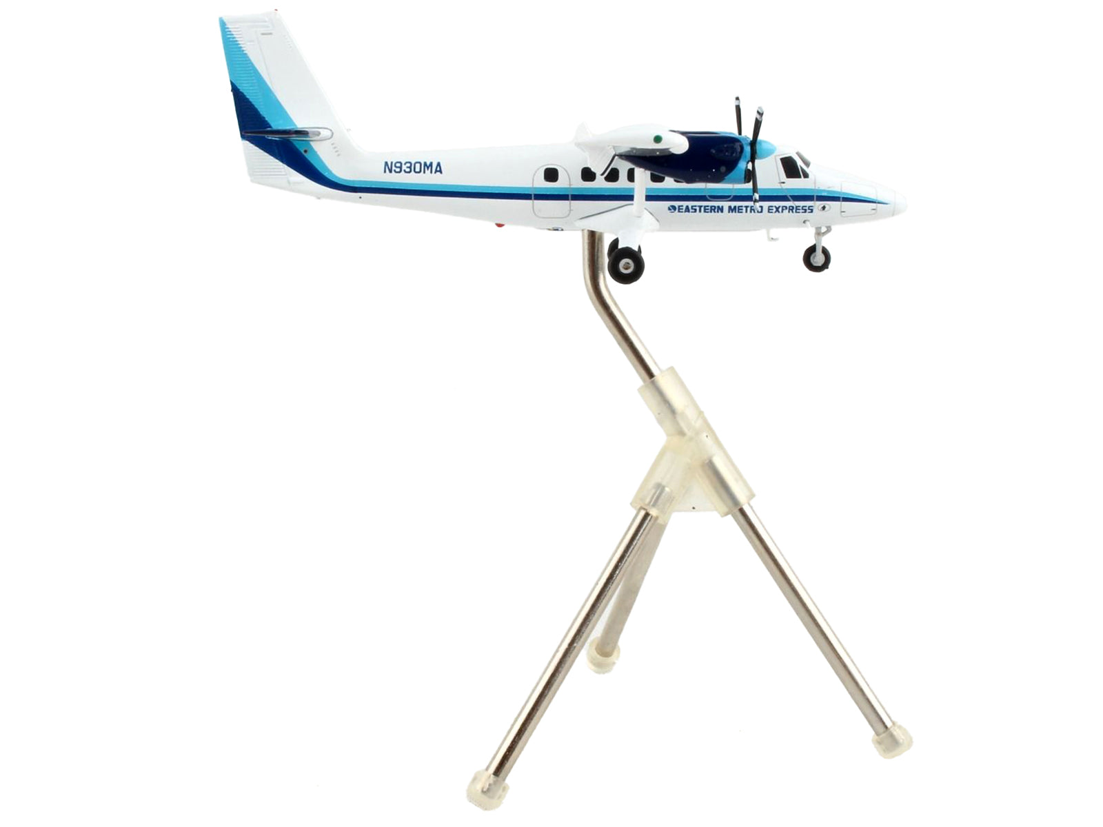 De Havilland DHC-6-200 Commercial Aircraft "Eastern Air Lines - Metro Express" White with Blue Stripes "Gemini 200" Series 1/200 Diecast Model Airplane by GeminiJets-DiecastModeler.com