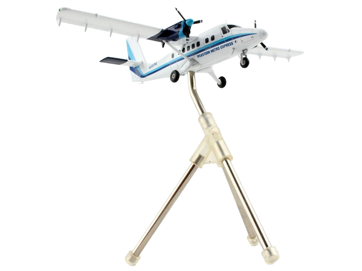 De Havilland DHC-6-200 Commercial Aircraft "Eastern Air Lines - Metro Express" White with Blue Stripes "Gemini 200" Series 1/200 Diecast Model Airplane by GeminiJets-DiecastModeler.com