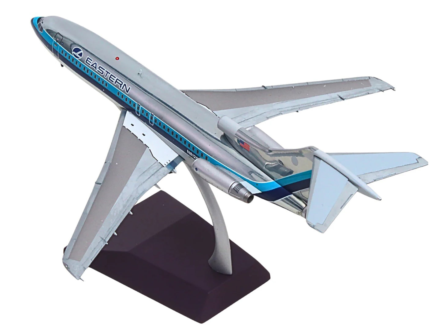 Boeing 727-100 Commercial Aircraft "Eastern Air Lines" (N8120N) Silver with Blue Stripes "Gemini 200" Series 1/200 Diecast Model Airplane by GeminiJets