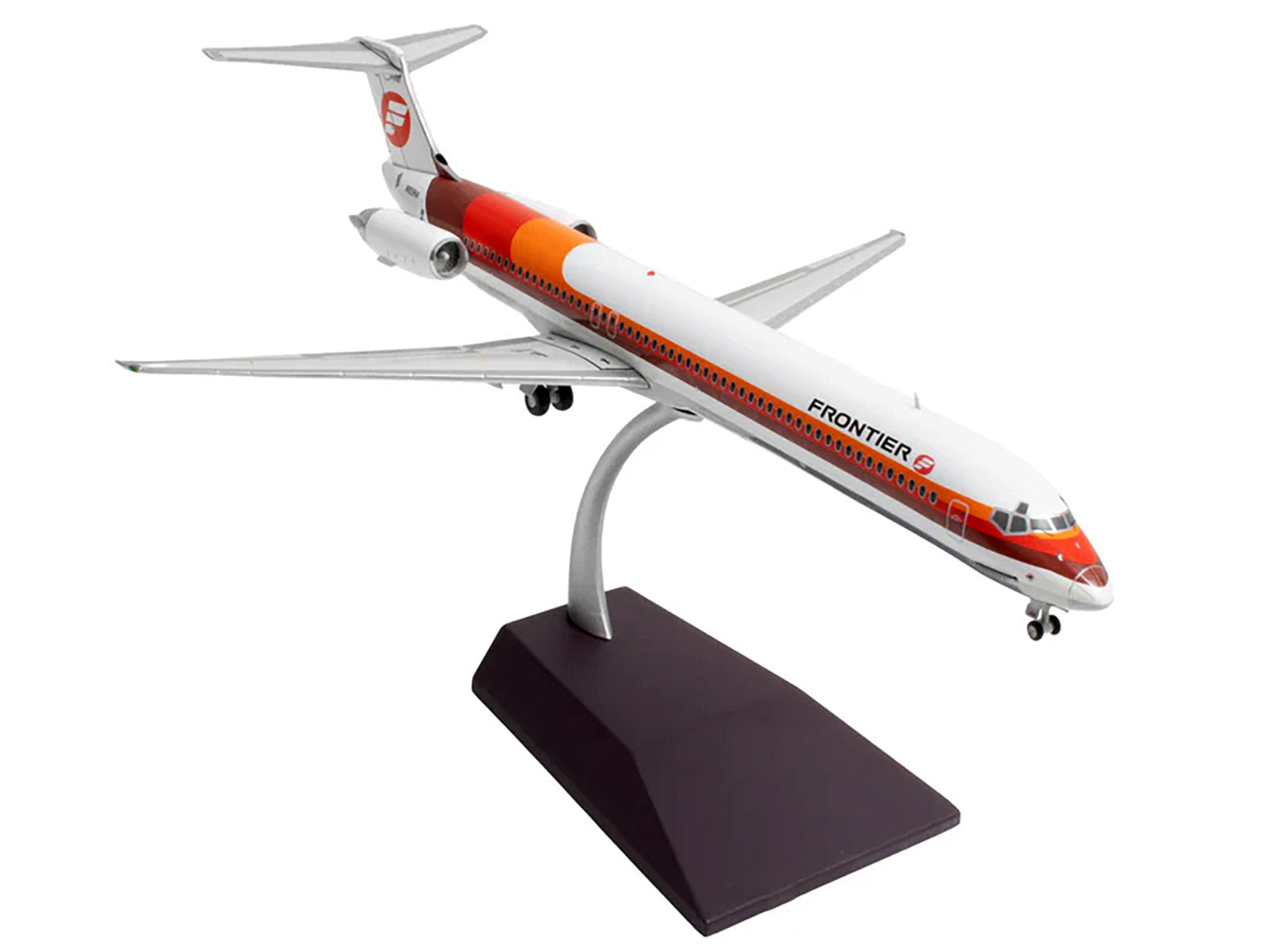 McDonnell Douglas MD-81 Commercial Aircraft "Frontier Airlines" (N859HA) White with Red and Orange Stripes "Gemini 200" Series 1/200 Diecast Model Airplane by GeminiJets-DiecastModeler.com