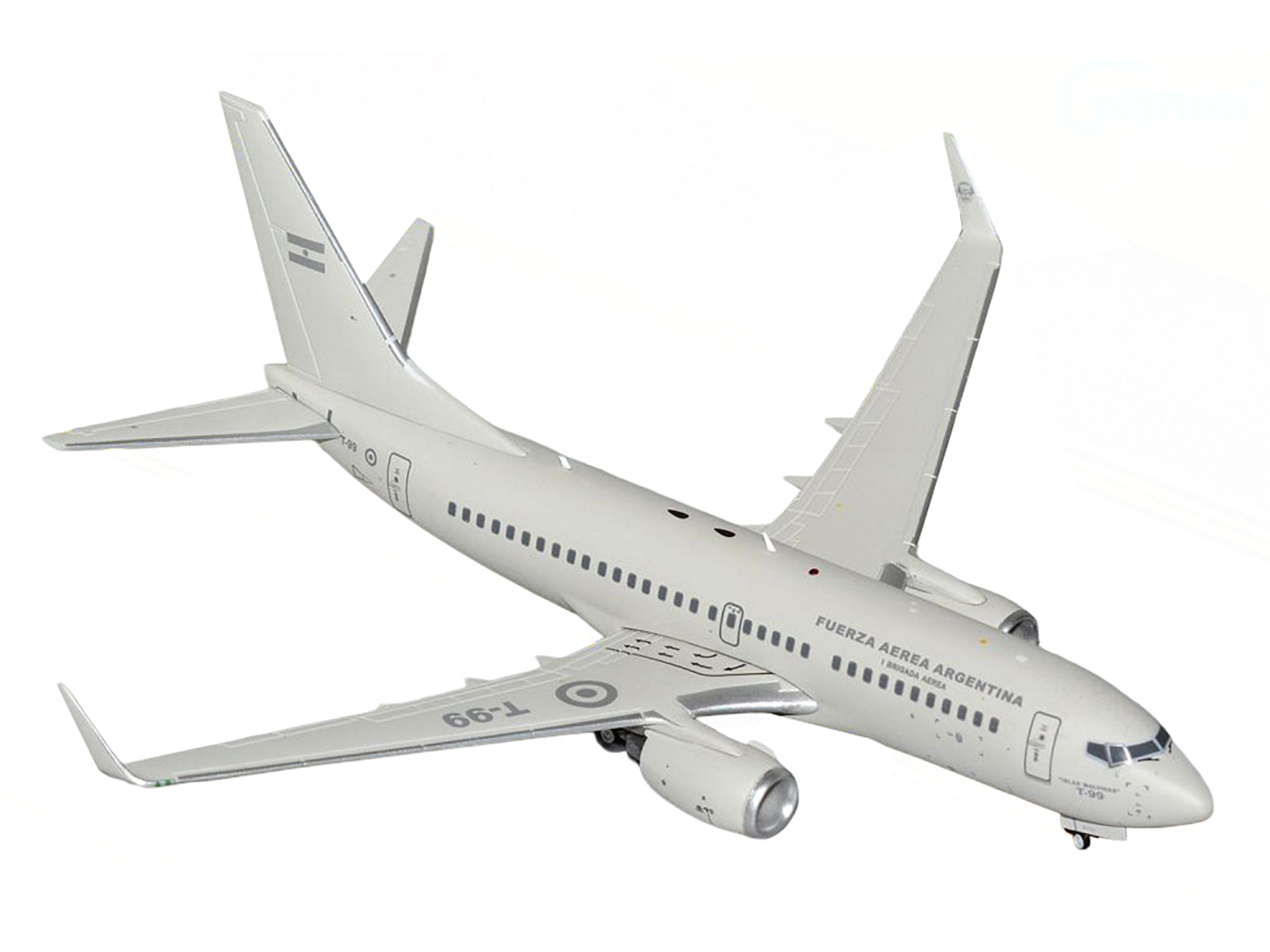 Boeing 737-700 Transport Aircraft "Fuerza Aerea Argentina (Air Force)" (T-99) Gray "Gemini 200" Series 1/200 Diecast Model Airplane by GeminiJets-DiecastModeler.com