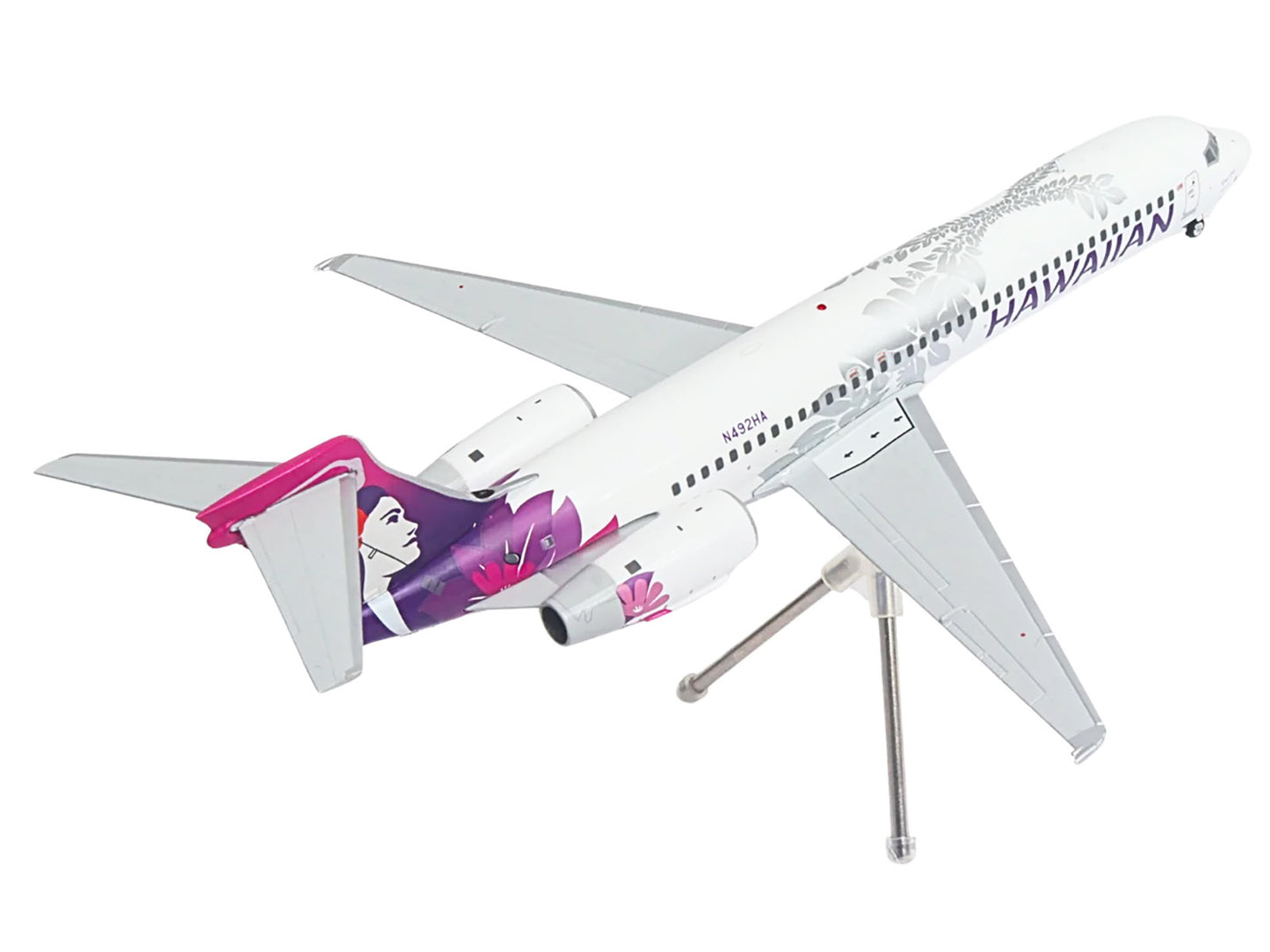 Boeing 717-200 Commercial Aircraft "Hawaiian Airlines" (N492HA) White with Purple Tail Graphics "Gemini 200" Series 1/200 Diecast Model Airplane by GeminiJets