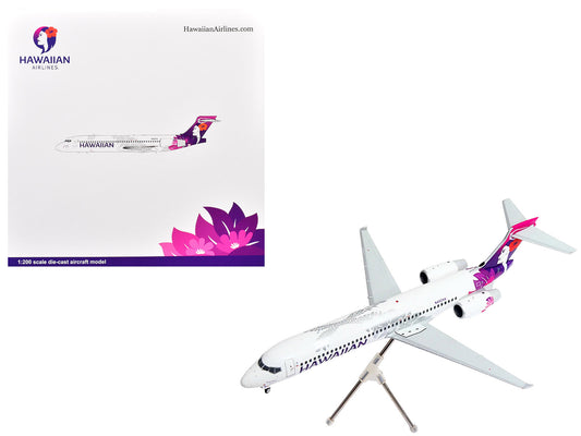Boeing 717-200 Commercial Aircraft "Hawaiian Airlines" (N492HA) White with Purple Tail Graphics "Gemini 200" Series 1/200 Diecast Model Airplane by GeminiJets