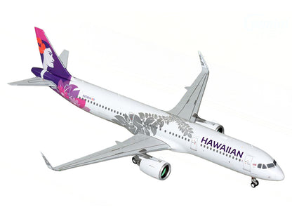 Airbus A321neo Commercial Aircraft "Hawaiian Airlines" (N208HA) White with Tail Graphics "Gemini 200" Series 1/200 Diecast Model Airplane by GeminiJets