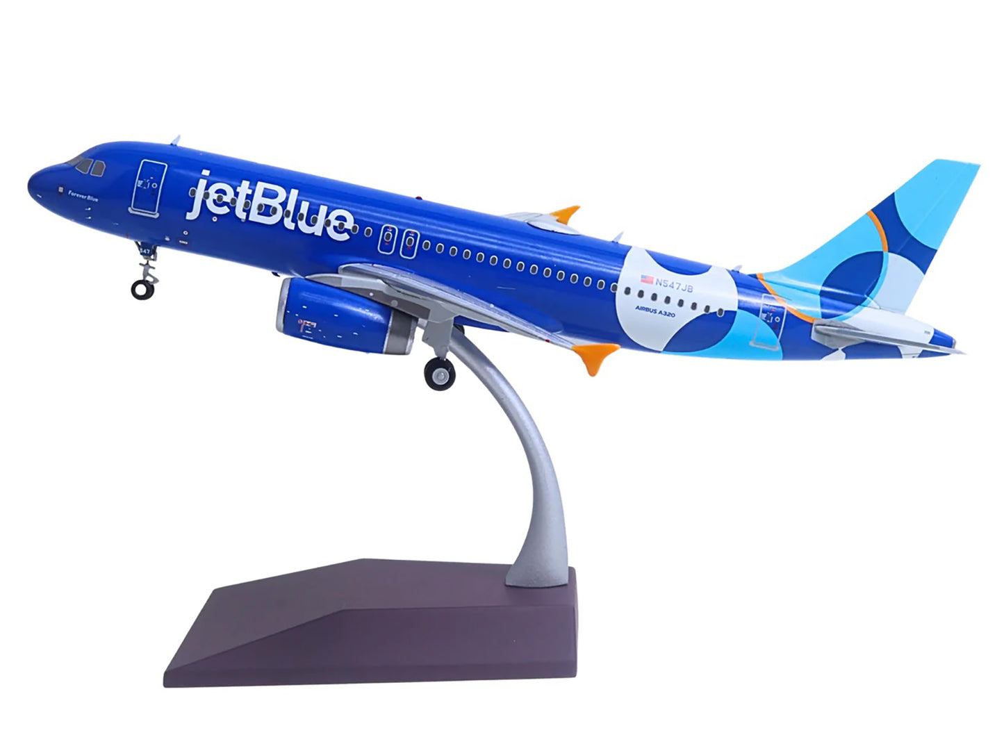 Airbus A320 Commercial Aircraft "JetBlue Airways - Forever Blue" (N547JB) Blue with Graphics "Gemini 200" Series 1/200 Diecast Model Airplane by GeminiJets
