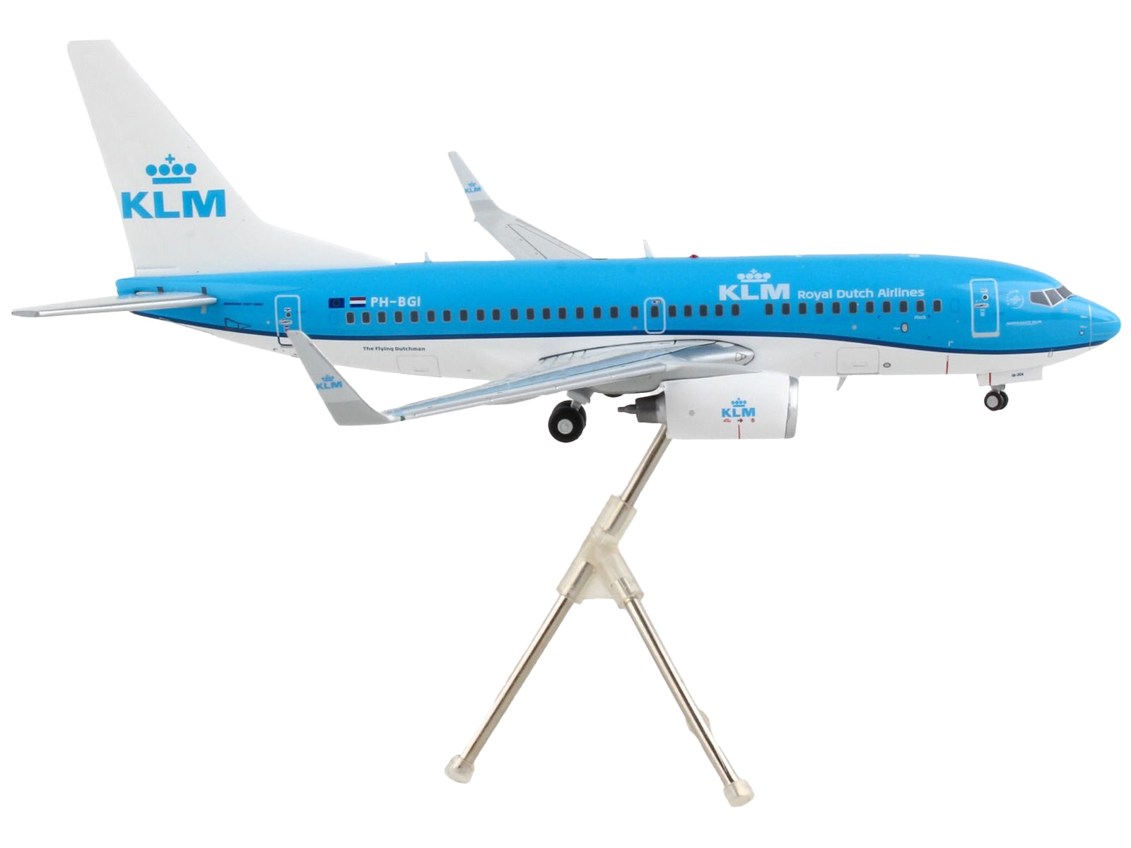 Boeing 737-700 Commercial Aircraft "KLM Royal Dutch Airlines" Blue with White Tail "Gemini 200" Series 1/200 Diecast Model Airplane by GeminiJets-DiecastModeler.com