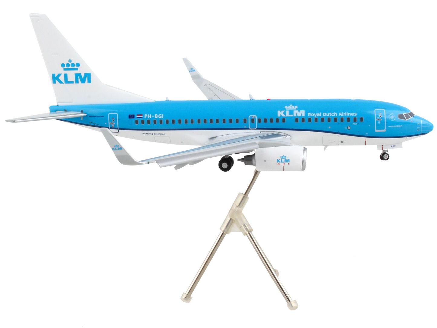 Boeing 737-700 Commercial Aircraft with Flaps Down "KLM Royal Dutch Airlines" Blue with White Tail "Gemini 200" Series 1/200 Diecast Model Airplane by GeminiJets-DiecastModeler.com