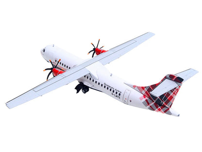 ATR 72-600 Commercial Aircraft "Loganair - Scotland's Airline" (G-LMTE) White with Red Plaid Tail "Gemini 200" Series 1/200 Diecast Model Airplane by GeminiJets-DiecastModeler.com