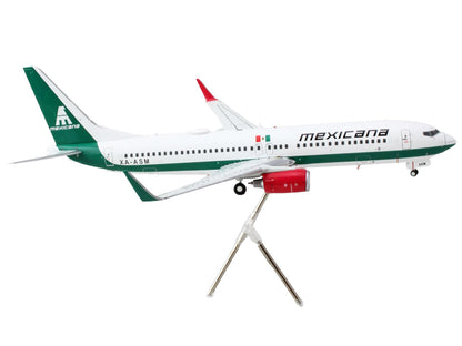 Boeing 737-800 Commercial Aircraft "Mexicana" (XA-ASM) White with Green Stripes "Gemini 200" Series 1/200 Diecast Model Airplane by GeminiJets-DiecastModeler.com