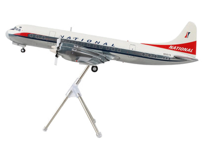 Lockheed L-188 Electra Commercial Aircraft "National Airlines" (N5017K) White and Gray "Gemini 200" Series 1/200 Diecast Model Airplane by GeminiJets-DiecastModeler.com