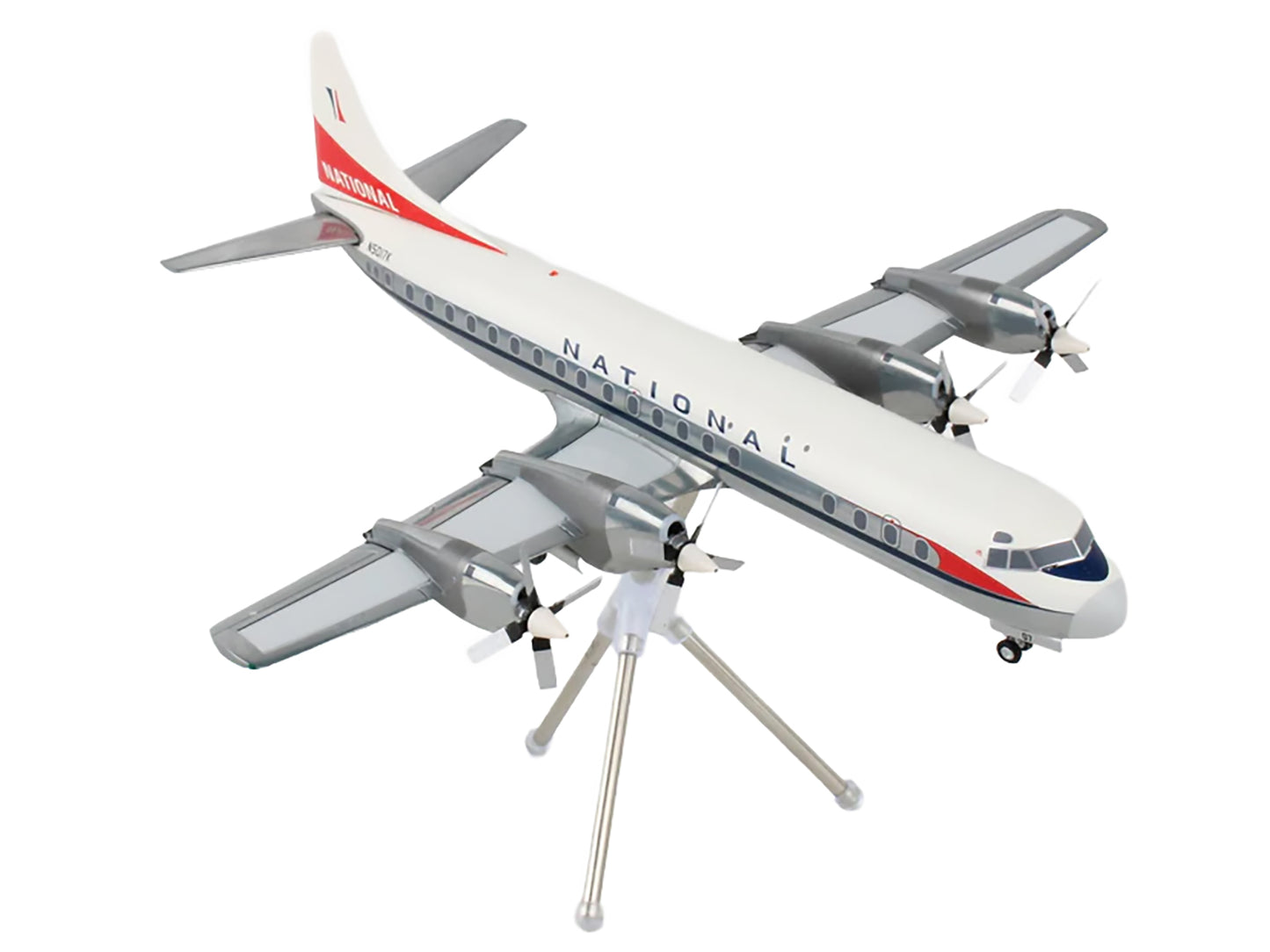 Lockheed L-188 Electra Commercial Aircraft "National Airlines" (N5017K) White and Gray "Gemini 200" Series 1/200 Diecast Model Airplane by GeminiJets