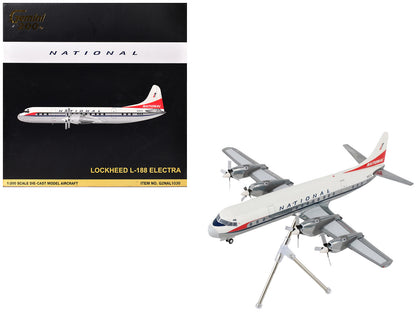 Lockheed L-188 Electra Commercial Aircraft "National Airlines" (N5017K) White and Gray "Gemini 200" Series 1/200 Diecast Model Airplane by GeminiJets-DiecastModeler.com