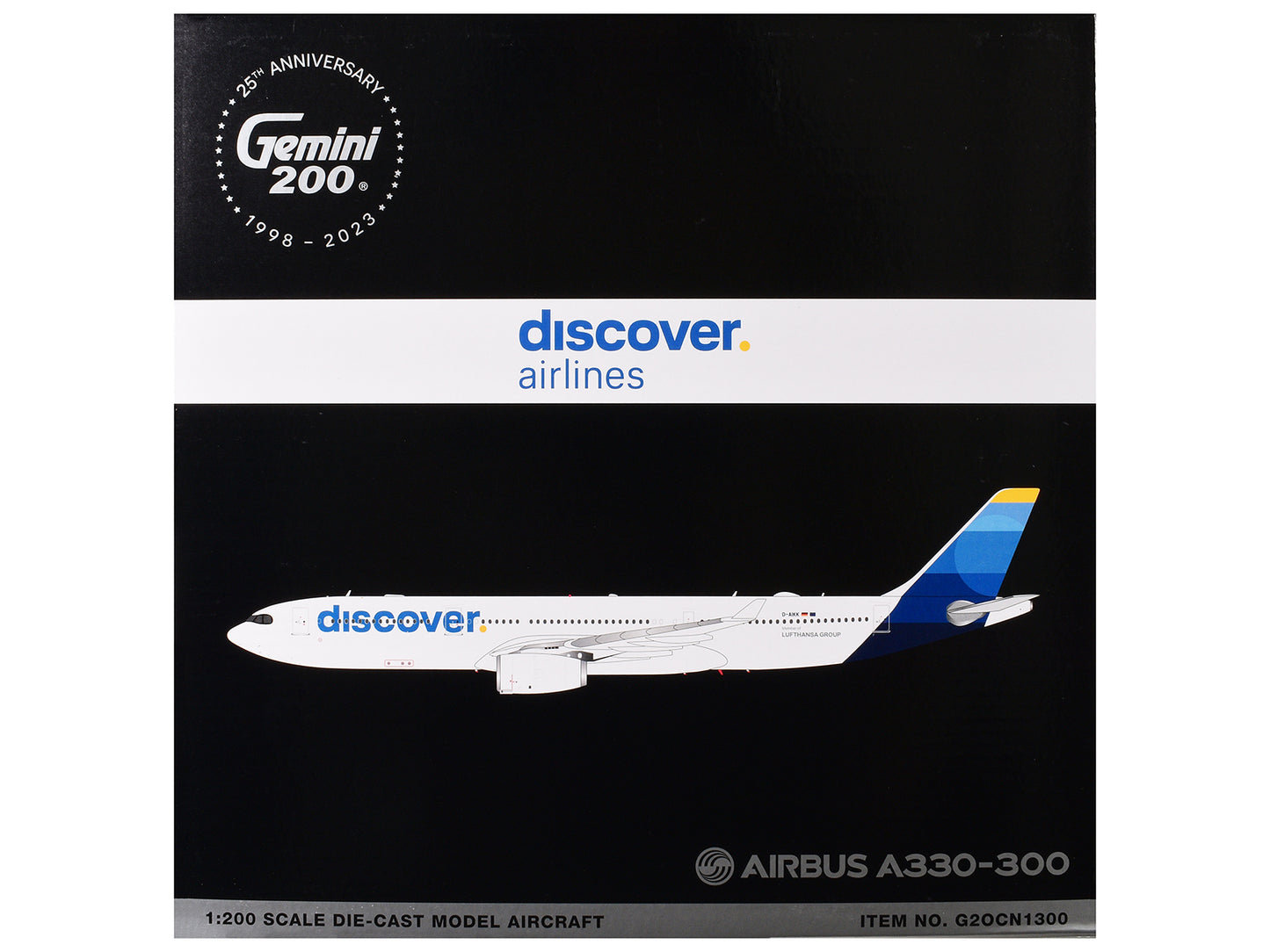 Airbus A330-300 Commercial Aircraft "Discover Airlines" (D-AIKK) White with Blue Tail "Gemini 200" Series 1/200 Diecast Model Airplane by GeminiJets-DiecastModeler.com