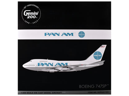 Boeing 747SP Commercial Aircraft "Pan American Airways" (N531PA) White with Blue Tail Graphics "Gemini 200" Series 1/200 Diecast Model Airplane by GeminiJets