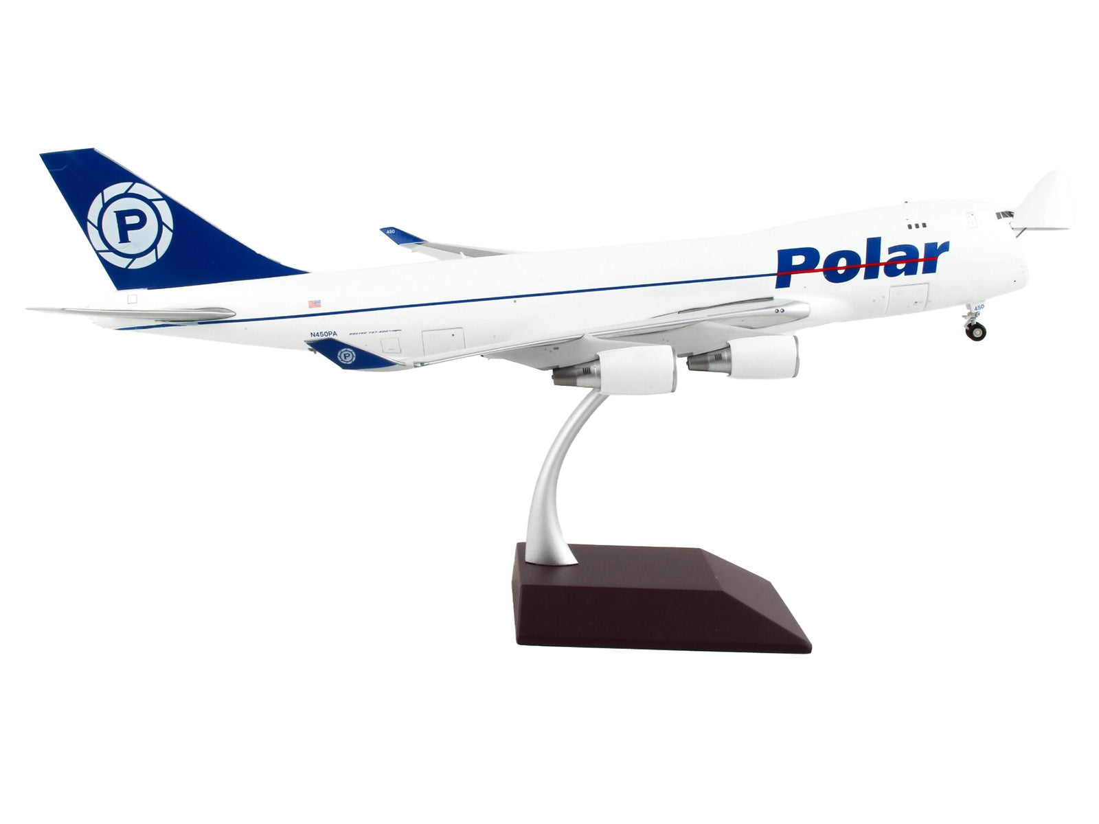 Boeing 747-400F Commercial Aircraft "Polar Air Cargo" White with Blue Tail "Gemini 200 - Interactive" Series 1/200 Diecast Model Airplane by GeminiJets-DiecastModeler.com