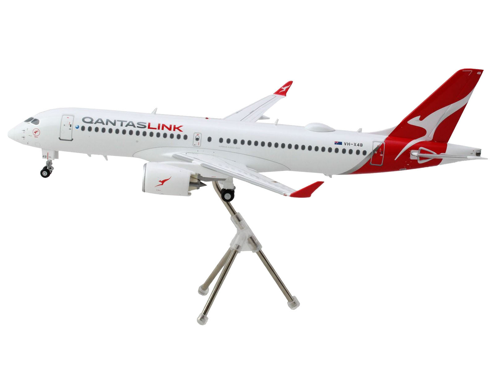 Airbus A220-300 Commercial Aircraft "QantasLink - Qantas Airways" (VH-4XB) White with Red Tail "Gemini 200" Series 1/200 Diecast Model Airplane by GeminiJets-DiecastModeler.com