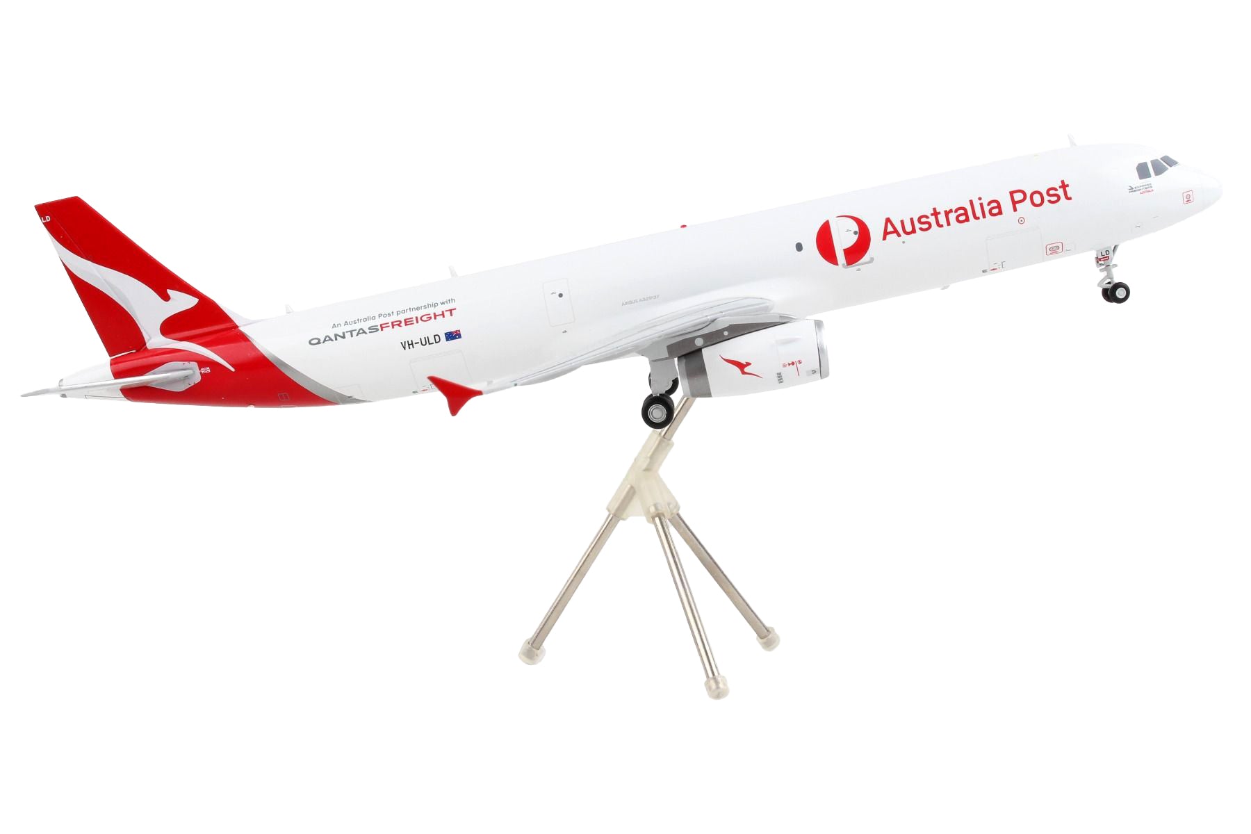 Airbus A321P2F Commercial Aircraft "Qantas Freight - Australia Post" White with Red Tail "Gemini 200" Series 1/200 Diecast Model Airplane by GeminiJets-DiecastModeler.com