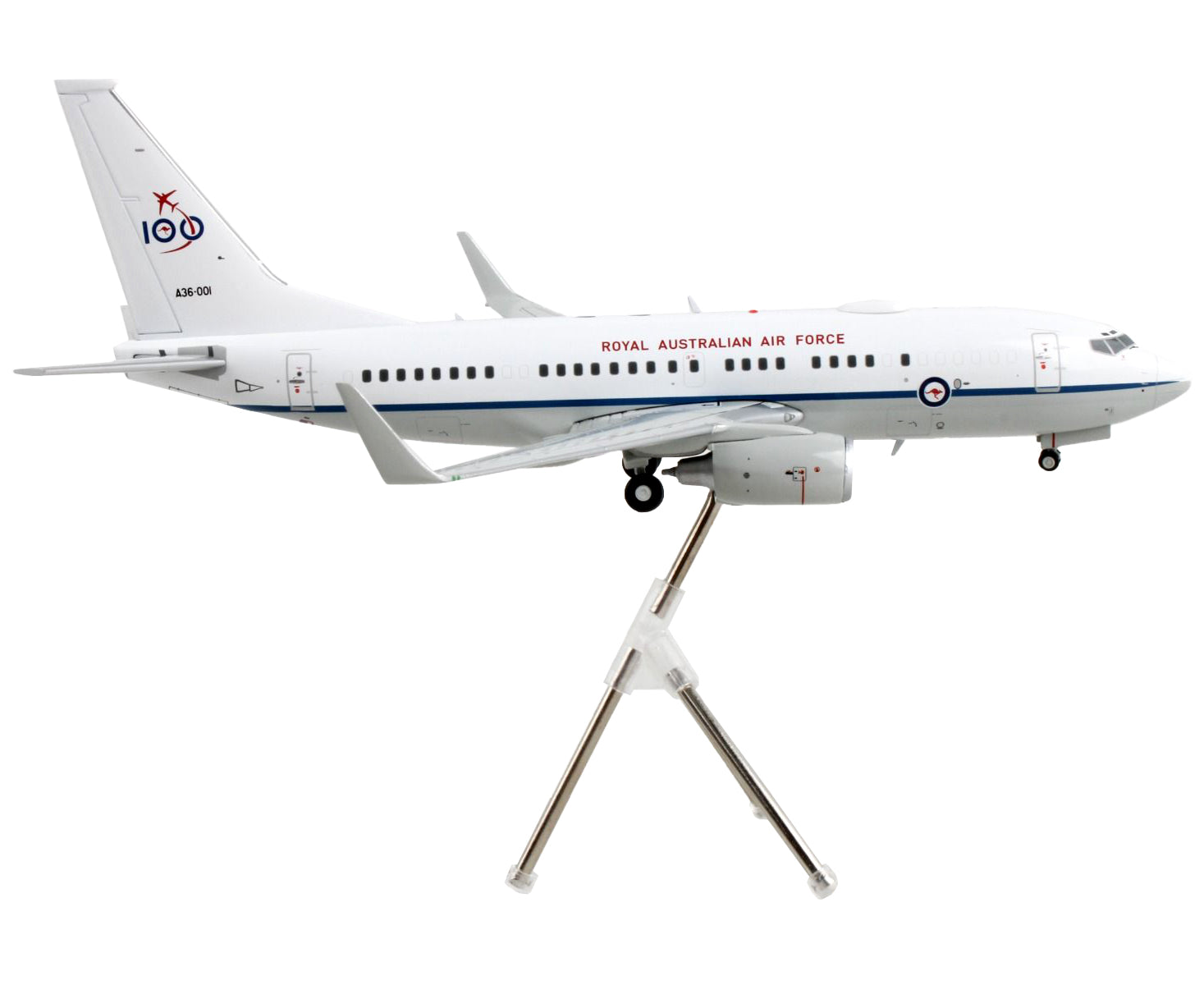 Boeing 737-700 Transport Aircraft "Royal Australian Air Force 100th Anniversary - A36-001" White and Gray "Gemini 200" Series 1/200 Diecast Model Airplane by GeminiJets-DiecastModeler.com