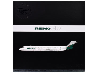 McDonnell Douglas MD-90 Commercial Aircraft "Reno Air" (N905RA) White with Green Tail "Gemini 200" Series 1/200 Diecast Model Airplane by GeminiJets