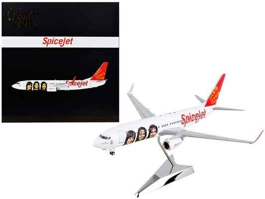Boeing 737-800 Commercial Aircraft "SpiceJet" White with Red Tail "Gemini 200" Series 1/200 Diecast Model Airplane by GeminiJets-DiecastModeler.com
