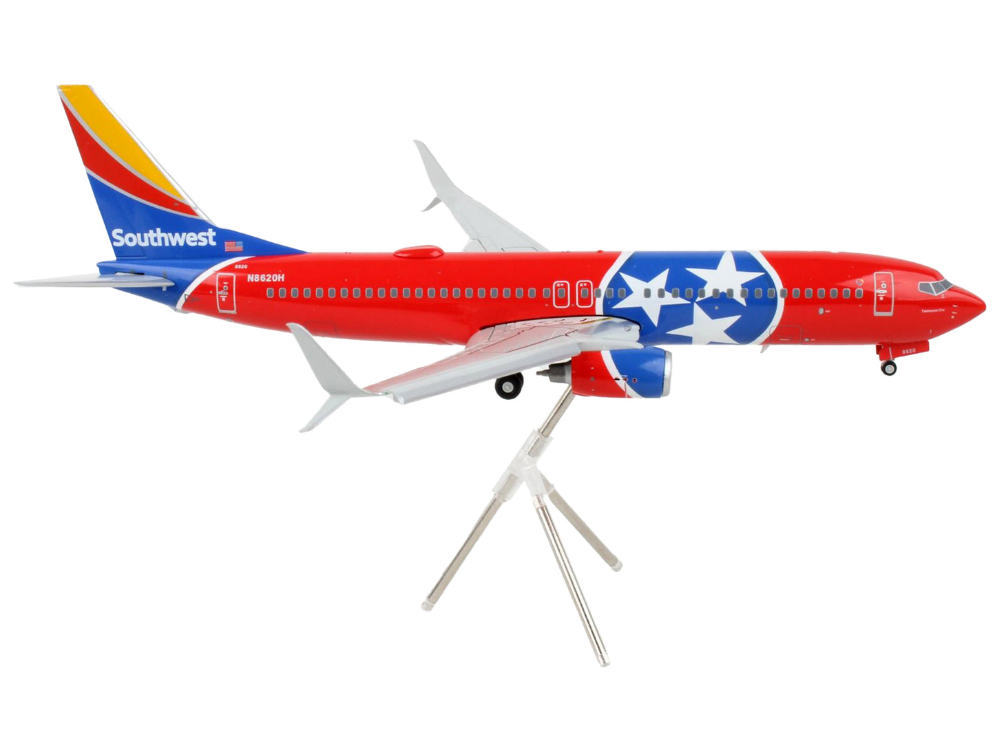 Boeing 737-800 Commercial Aircraft with Flaps Down "Southwest Airlines - Tennessee One" Tennessee Flag Livery "Gemini 200" Series 1/200 Diecast Model Airplane by GeminiJets-DiecastModeler.com