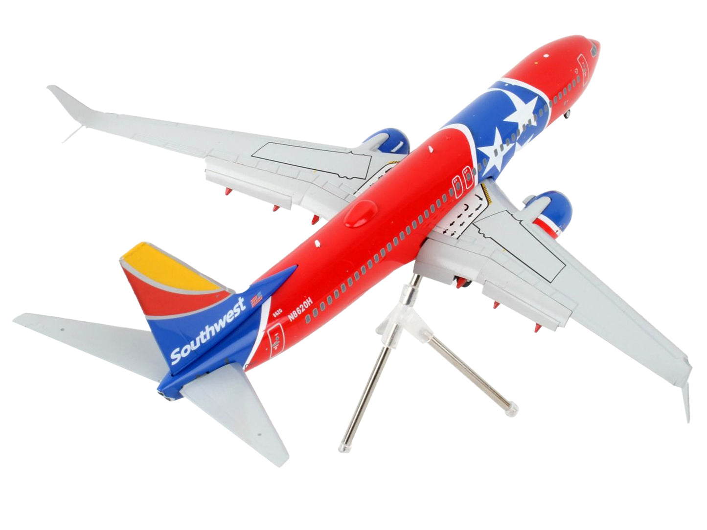 Boeing 737-800 Commercial Aircraft with Flaps Down "Southwest Airlines - Tennessee One" Tennessee Flag Livery "Gemini 200" Series 1/200 Diecast Model Airplane by GeminiJets-DiecastModeler.com