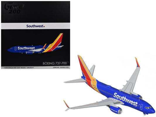 Boeing 737-700 Commercial Aircraft "Southwest Airlines" (N943WN) Blue with Striped Tail "Gemini 200" Series 1/200 Diecast Model Airplane by GeminiJets