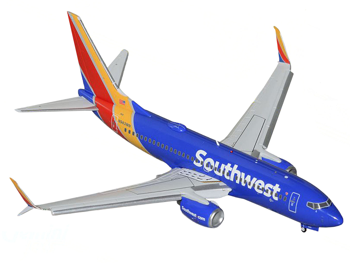 Boeing 737-700 Commercial Aircraft with Flaps Down "Southwest Airlines" (N943WN) Blue with Striped Tail "Gemini 200" Series 1/200 Diecast Model Airplane by GeminiJets