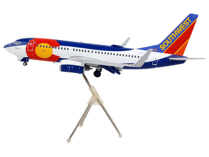 Boeing 737-700 Commercial Aircraft with Flaps Down Configuration "Southwest Airlines - Colorado One" (N230WN) White and Blue "Gemini 200" Series 1/200 Diecast Model Airplane by GeminiJets