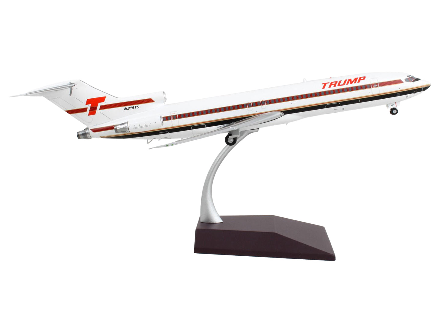 Boeing 727-200 Commercial Aircraft "Trump Shuttle" White with Red Stripes "Gemini 200" Series 1/200 Diecast Model Airplane by GeminiJets-DiecastModeler.com