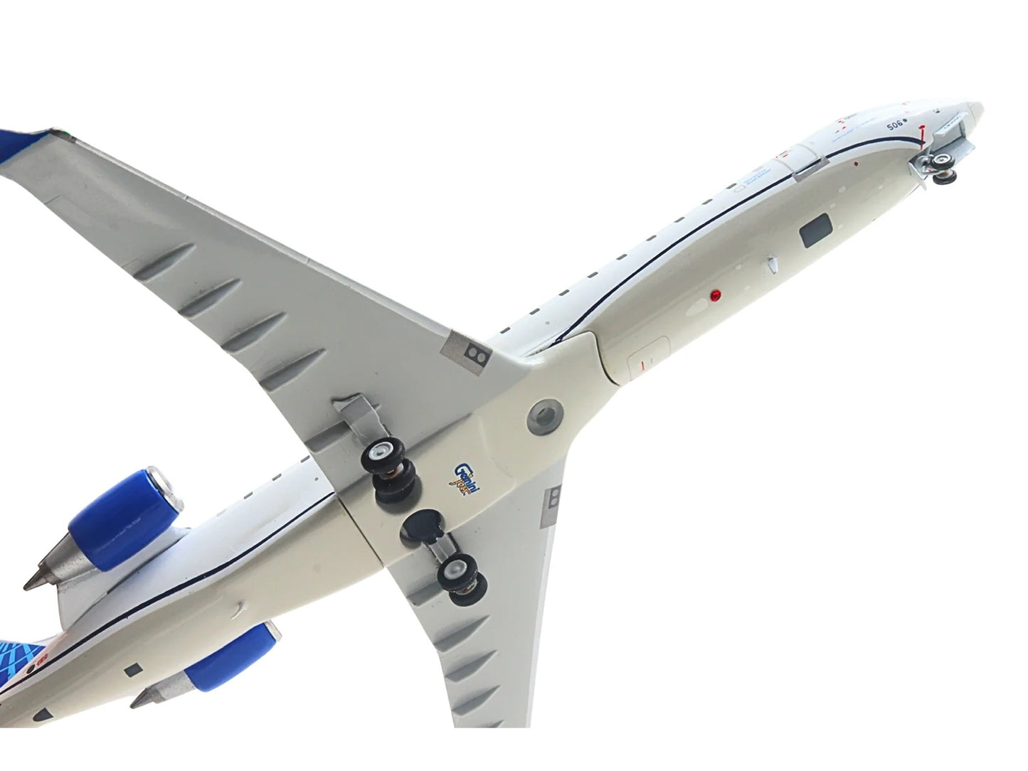 Bombardier CRJ550 Commercial Aircraft "United Express" (N506GJ) White with Blue Tail "Gemini 200" Series 1/200 Diecast Model Airplane by GeminiJets