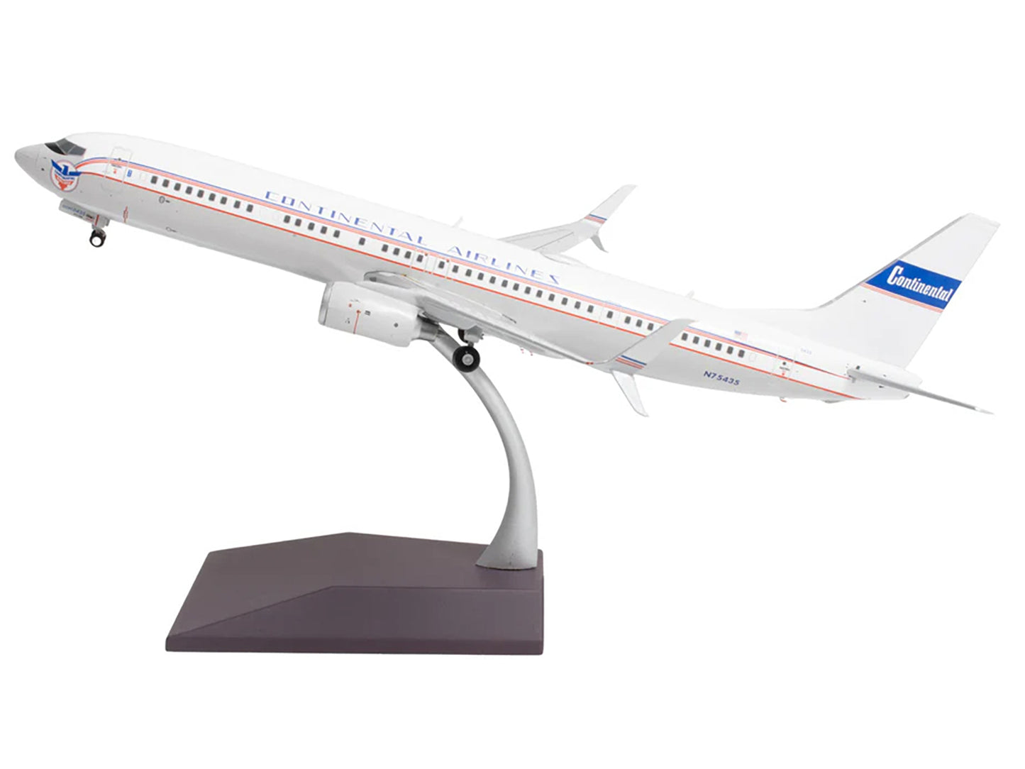Boeing 737-900ER Commercial Aircraft "Continental Airlines - United Airlines" (N75435) White with Red and Blue Stripes "Gemini 200" Series 1/200 Diecast Model Airplane by GeminiJets