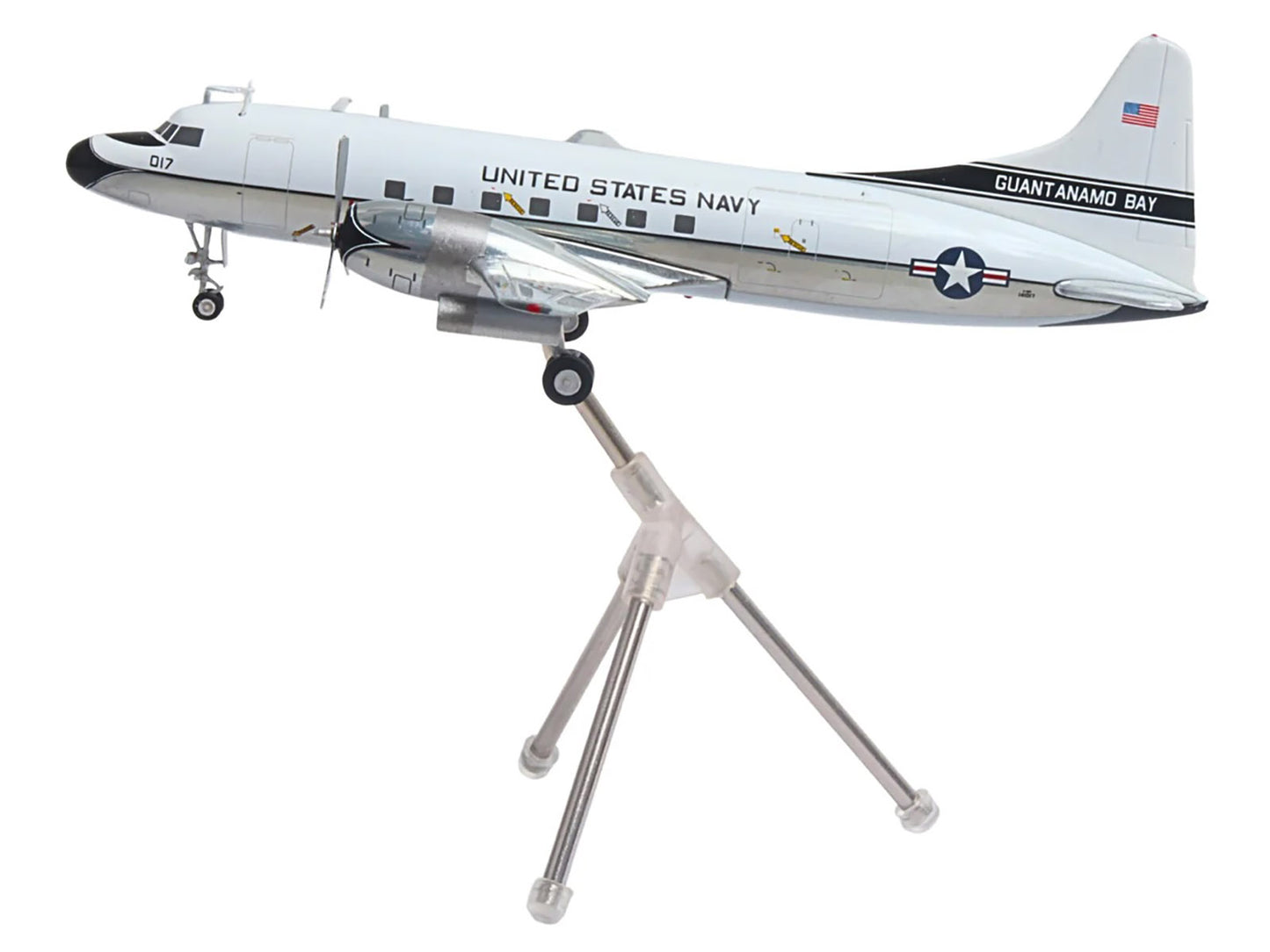 Convair C-131 Samaritan Transport Aircraft "United States Navy - NAS Guantanamo Bay" (141017) White and Gray "Gemini 200" Series 1/200 Diecast Model Airplane by GeminiJets