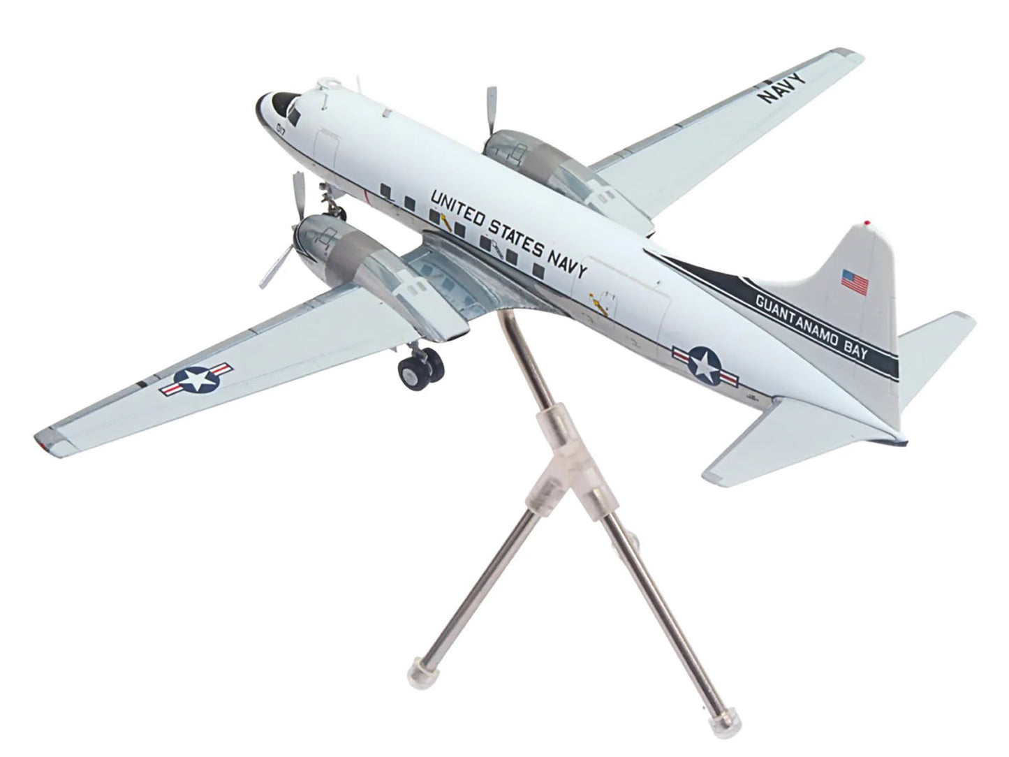 Convair C-131 Samaritan Transport Aircraft "United States Navy - NAS Guantanamo Bay" (141017) White and Gray "Gemini 200" Series 1/200 Diecast Model Airplane by GeminiJets-DiecastModeler.com