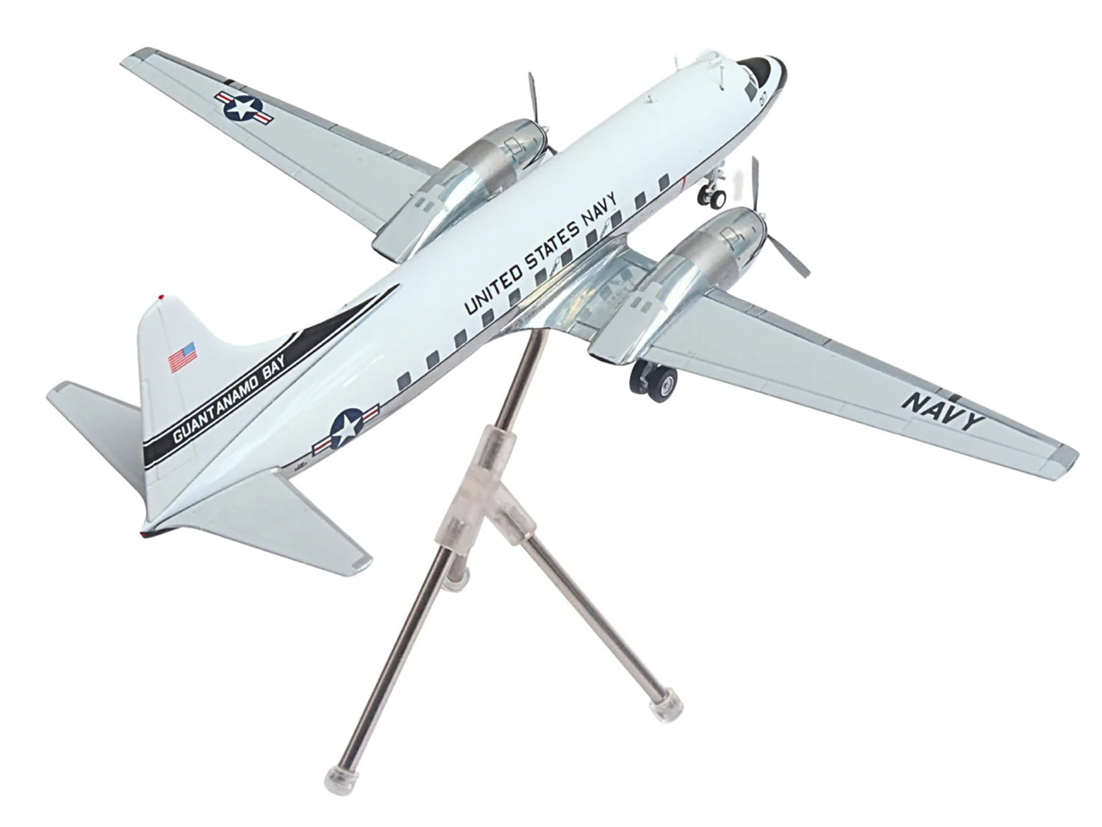 Convair C-131 Samaritan Transport Aircraft "United States Navy - NAS Guantanamo Bay" (141017) White and Gray "Gemini 200" Series 1/200 Diecast Model Airplane by GeminiJets-DiecastModeler.com