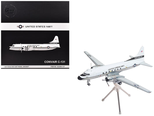 Convair C-131 Samaritan Transport Aircraft "United States Navy - NAS Guantanamo Bay" (141017) White and Gray "Gemini 200" Series 1/200 Diecast Model Airplane by GeminiJets