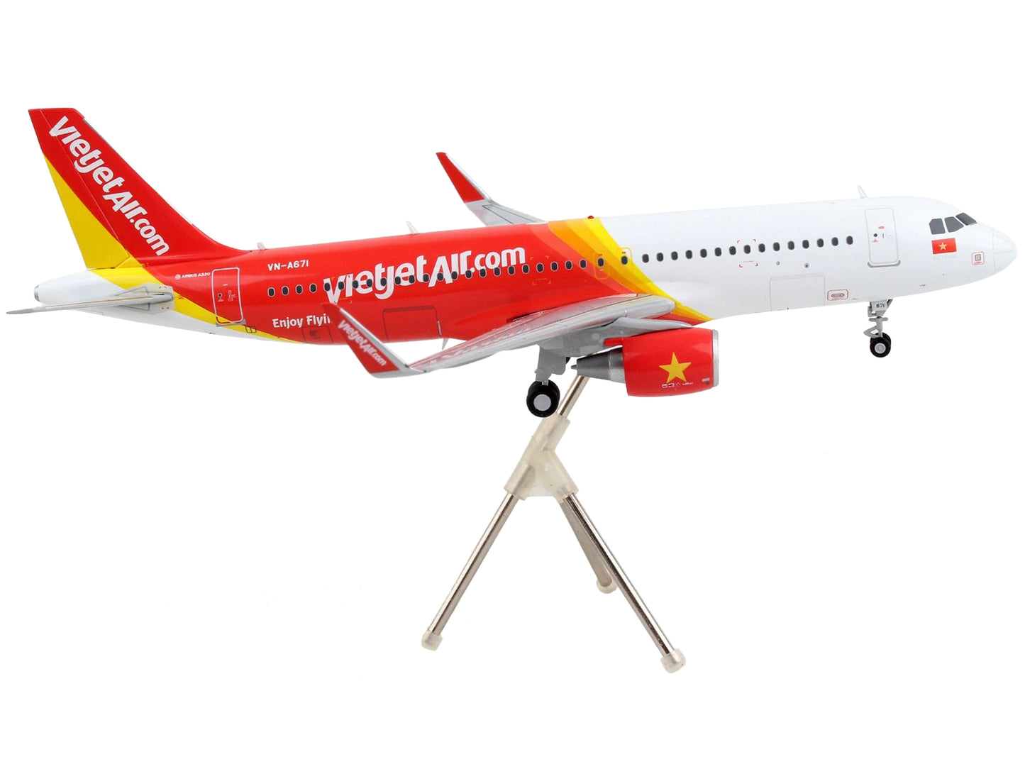 Airbus A320 Commercial Aircraft "VietJet Air" White and Red "Gemini 200" Series 1/200 Diecast Model Airplane by GeminiJets-DiecastModeler.com