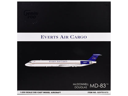 McDonnell Douglas MD-88 Commercial Aircraft "Everts Air Cargo" (N965CE) White with Blue Tail "Gemini 200" Series 1/200 Diecast Model Airplane by GeminiJets-DiecastModeler.com