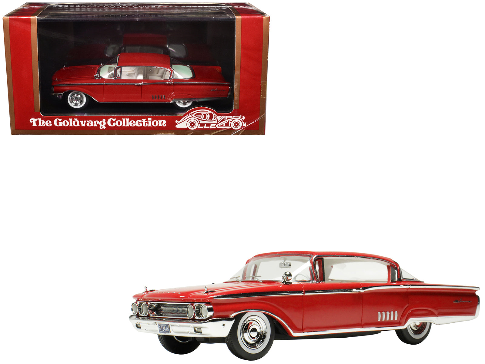 1960 Mercury Park Lane 4 Door Sedan Signal Red with White Interior Limited Edition to 200 pieces Worldwide 1/43 Model Car by Goldvarg Collection-DiecastModeler.com