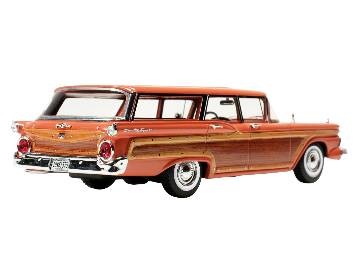 1959 Ford Country Squire Rose with Woodgrain Sides and Green Interior Limited Edition to 200 pieces Worldwide 1/43 Model Car by Goldvarg Collection