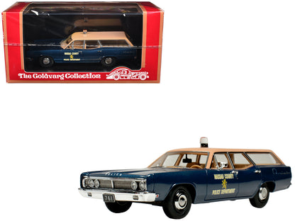 1970 Ford Country Squire Wagon Police Car "Nassau County Police Department" Blue and Tan Limited Edition to 200 pieces Worldwide 1/43 Model Car by Goldvarg Collection-DiecastModeler.com