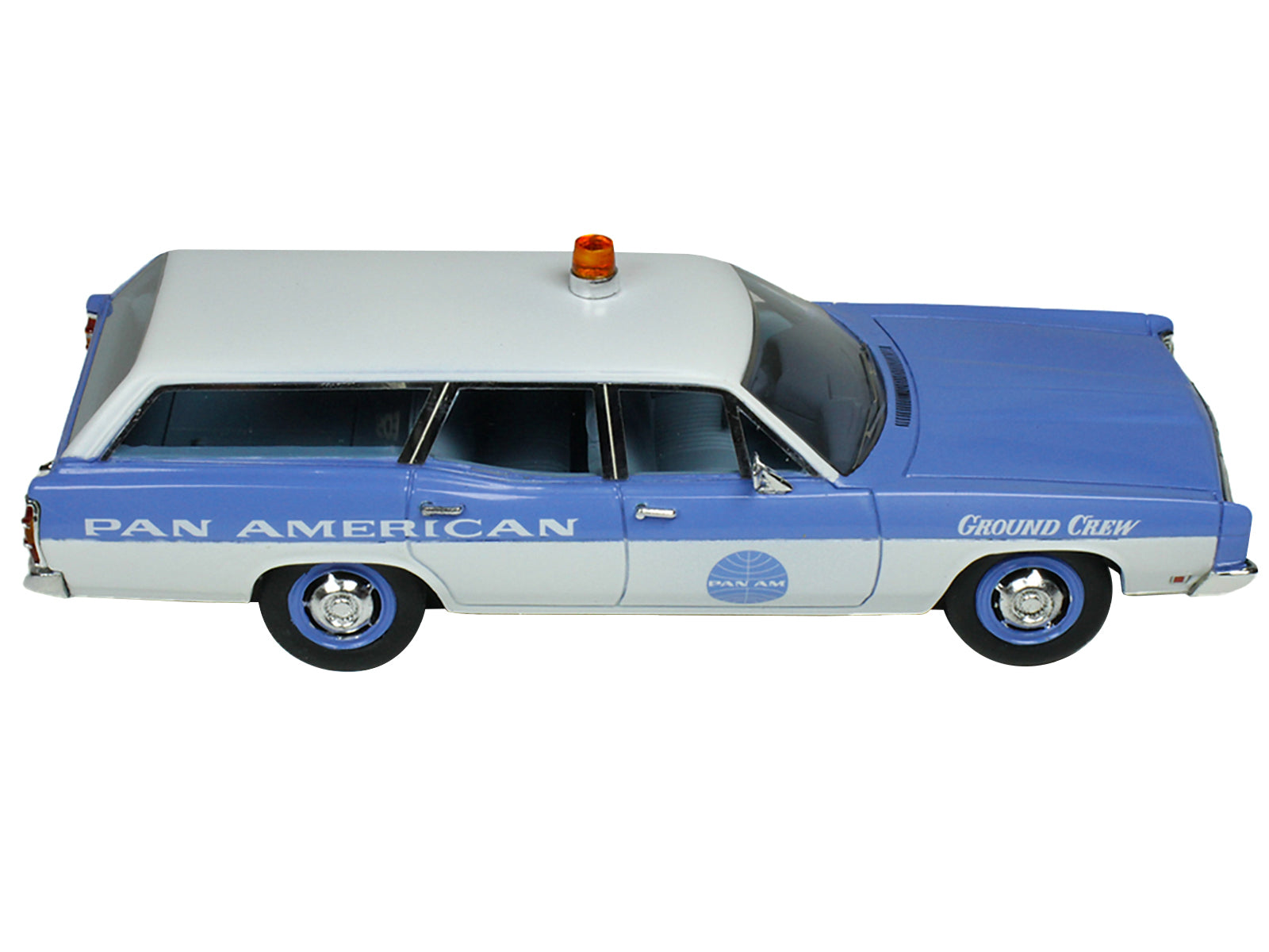 1970 Ford Galaxie Station Wagon Blue and White with Blue Interior "Pan-American Airlines Ground Crew" Limited Edition to 180 pieces Worldwide 1/43 Model Car by Goldvarg Collection-DiecastModeler.com