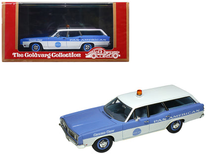 1970 Ford Galaxie Station Wagon Blue and White with Blue Interior "Pan-American Airlines Ground Crew" Limited Edition to 180 pieces Worldwide 1/43 Model Car by Goldvarg Collection-DiecastModeler.com
