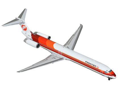 McDonnell Douglas MD-81 Commercial Aircraft "Frontier Airlines" (N859HA) White with Stripes 1/400 Diecast Model Airplane by GeminiJets